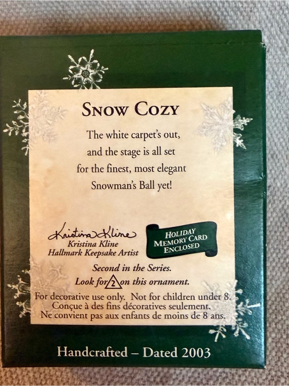 MINIATURE Snoopy & Woodstock Hallmark Ornament - Picture 2 of 2